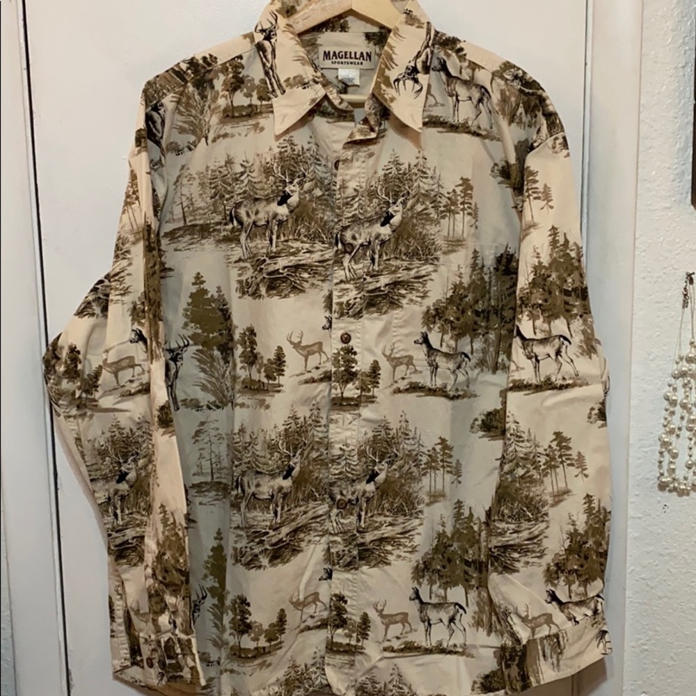 Magellan Sportswear deer button down shirt